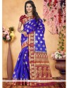 Blue Weaving Work Traditional Saree