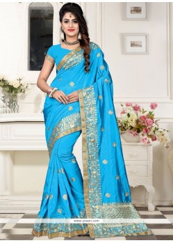 Art Silk Embroidered Work Traditional Designer Saree