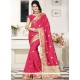 Rose Pink Patch Border Work Art Silk Designer Traditional Saree