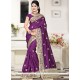 Purple Embroidered Work Traditional Designer Saree