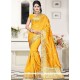 Mustard Patch Border Work Art Silk Traditional Designer Saree