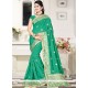 Sea Green Embroidered Work Art Silk Traditional Designer Saree