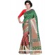 Weaving Work Green And Red Art Silk Traditional Saree