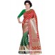 Green And Red Weaving Work Art Silk Traditional Designer Saree