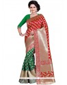 Green And Red Weaving Work Art Silk Traditional Designer Saree