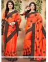 Patch Border Work Orange Traditional Designer Saree