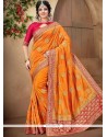 Embroidered Work Mustard Traditional Designer Saree