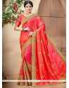 Crepe Silk Rose Pink Traditional Designer Saree