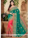 Crepe Silk Designer Half N Half Saree