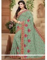 Embroidered Work Crepe Silk Classic Designer Saree