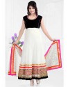 White And Black Georgette Anarkali Suit