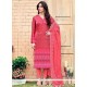 Satin Silk Pink Churidar Designer Suit
