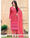 Satin Silk Pink Churidar Designer Suit
