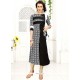 Print Work Black Rayon Party Wear Kurti