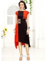 Black And Orange Party Wear Kurti