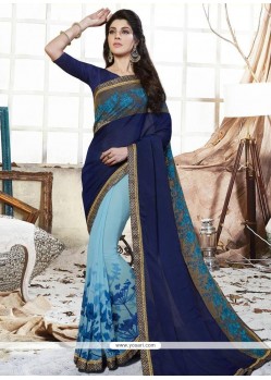 Faux Georgette Multi Colour Printed Saree