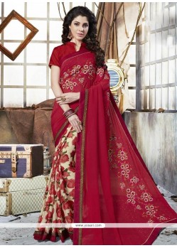 Faux Georgette Print Work Printed Saree