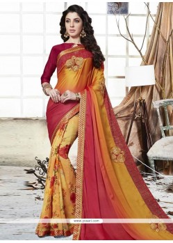 Satin Multi Colour Print Work Printed Saree