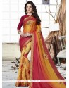 Satin Multi Colour Print Work Printed Saree