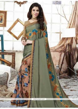 Faux Georgette Multi Colour Printed Saree