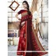 Faux Georgette Multi Colour Embroidered Work Printed Saree