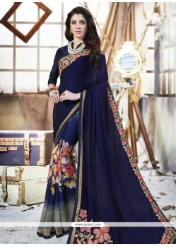 Print Work Faux Georgette Printed Saree