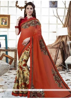 Faux Georgette Print Work Printed Saree