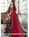 Embroidered Faux Georgette Printed Saree In Multi Colour