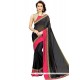 Chiffon Satin Black Saree