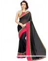 Chiffon Satin Black Saree