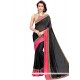 Chiffon Satin Black Designer Saree