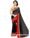 Black Chiffon Satin Classic Saree