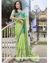 Green Embroidered Work Shaded Saree