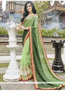 Faux Georgette Embroidered Work Shaded Saree