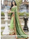 Faux Georgette Embroidered Work Shaded Saree