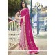 Embroidered Work Hot Pink And Pink Faux Georgette Designer Half N Half Saree