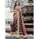 Patch Border Faux Georgette Shaded Saree In Brown