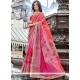 Patch Border Work Pink Shaded Saree