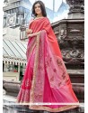 Patch Border Work Pink Shaded Saree