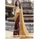 Beige And Brown Designer Half N Half Saree