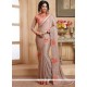 Faux Chiffon Beige And Peach Designer Saree