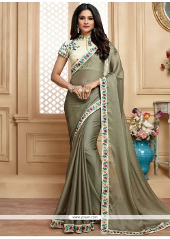 Faux Chiffon Grey Classic Saree