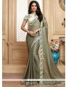 Faux Chiffon Grey Classic Saree