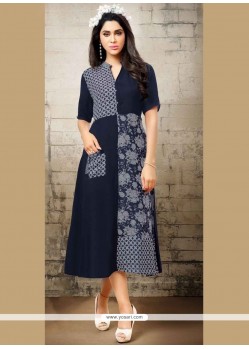 Rayon Print Work Party Wear Kurti