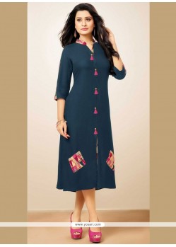 Print Work Rayon Party Wear Kurti