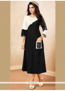 Rayon Black Party Wear Kurti