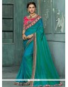 Art Silk Lace Work Shaded Saree