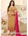 Ayesha Takia Beige Lace Work Churidar Designer Suit