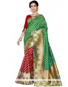 Green And Red Traditional Designer Saree