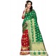 Art Silk Green And Red Traditional Designer Saree